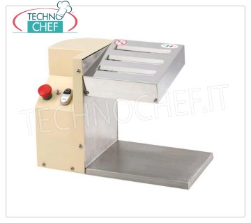 Electric pasta cutter with 3 cuts of your choice, professional Mod.TF180X3 Electric SHEET CUTTER with 3 fixed cuts to choose from: 1.6 - 2 - 2/3 - 3 - 4 - 6/7 - 9 - 12/13 - 19 - 24 mm., maximum cutting width 180 mm, V. 230 /1.