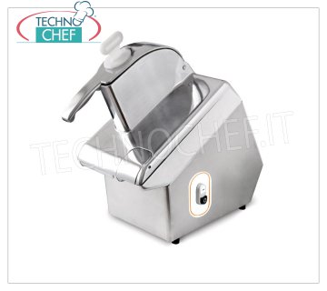 Professional Electric Table Top Vegetable Slicer, Production 200 Kg / h, Kw.0.55, TITANIUM Line Table top electric vegetable cutter, TITANIUM line, with steel structure and fold-away and removable aluminum cover, production 200 Kg / h, V.230 / 1, Kw.0.55, Weight 22 Kg, dim.mm.261x604x522h