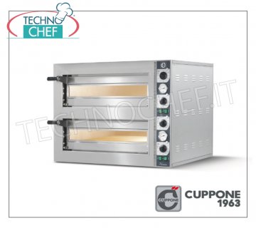 Electric oven for 2 + 2 Pizzas, Ø 30 cm - BEDROOM 62x46x14h cm, mod. TITIAN - NEW - BARGAIN price Electric Oven for 2 + 2 PIZZAS, 2 Independent Cooking Chambers cm 62x46x14h, Cordierite brick hob, Mechanical controls, V. 400/3 + N, Kw 6.2, Weight 121 kg, dim. mm. 900x600x690h