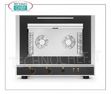 Tecnoeka - Electric CONVECTION OVEN, 4 GN1 / 1 Trays, Professional mod.EKF411 ELECTRIC CONVENTION OVEN Ventilated with HUMIDIFIER, cooking chamber for 4 GASTRO-NORM 1/1 (530x325 mm), ELECTROMECHANICAL CONTROLS, V.230 / 1, Kw.3.4, Weight 50.4 Kg, dim.mm.784x752x634h