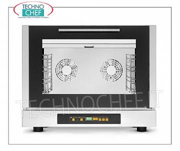 Tecnoeka - Three-phase Electric CONVECTION OVEN, 4 GN 1/1 trays, Humidifier mod.EKF411 / 3D CONVENTION FURNACE Electric Ventilated Three Phase, Professional, with HUMIDIFIER, cooking chamber for 4 GASTRO-NORM 1/1 TRAYS (530x325 mm), DIGITAL CONTROLS with 99 programs, V.400 / 3 + N, Kw.5,2, Weight 50 , 6 Kg, dim.mm.784x752x634h