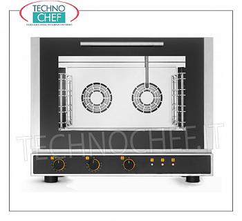Tecnoeka - STEAM CONVECTION OVEN Electric, 4 GN 1 / 1- 1- 325x530 trays, mod. EKF411UD PROFESSIONAL VENTILATED ELECTRIC STEAM CONVENTION OVEN, with cooking chamber for 4 GASTRO-NORM 1/1 TRAYS (530x325 mm), ELECTROMECHANICAL CONTROLS, V.400 / 3 + N, Kw.4.4, Weight 58 Kg, dim.mm. 784x752x634h