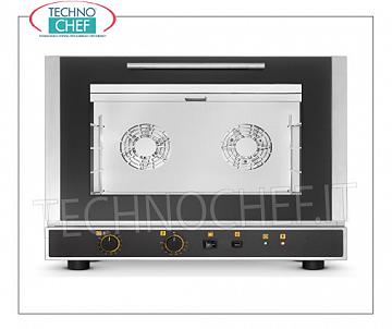 TECNOEKA, Electric convection oven with grill and humidifier for 4 600x400 mm trays, ELECTRIC CONVECTION OVEN with GRILL and HUMIDIFIER for PASTRY and BAKERY, cooking chamber for 4 TRAYS of 600x400 mm, ELECTROMECHANICAL CONTROLS, V.400 / 3 + N, Kw.5,2, Weight 52 Kg, dim.mm.784x752x634h