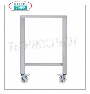 Base support for stainless steel ovens on lower shelf legs and wheels