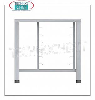 Base support for stainless steel ovens with lower shelf and pair of guides
