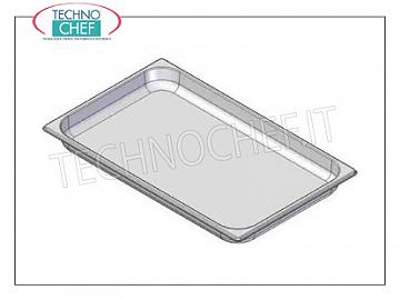 1/1 GN stainless steel tray 1/1 Gastro-Norm baking tray in AISI 304 stainless steel, dim.mm.530x325x40h