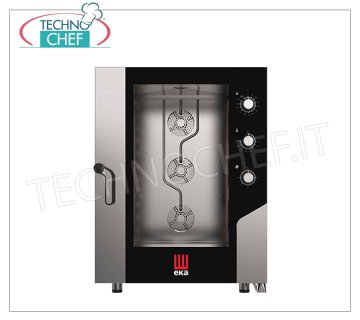 Tecnoeka - STEAM CONVECTION OVEN Electric 10 baking trays 600x400 mm, mod. MKF 1064 S CONVENTION STEAM OVEN Electric Fan, Professional for PASTRY and BAKERY with cooking chamber for 6 TRAYS 600x400 mm, ELECTROMECHANICAL CONTROLS, V.400 / 3 + N, Kw.15.4, Weight 140.4 Kg, dim.mm 850x1041x1130h