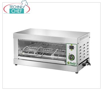 Fimar - Stainless steel toaster with 3 tongs, mod.TOP3D Professional stainless steel toaster oven, capacity 3 toasts, cooking chamber mm 370x230x90h, V.230/1, Kw.2,2, Weight 8 Kg, external dimensions mm 490x250x230h