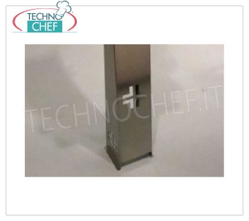 Technochef - ACCESSORY FLOOR Freestanding stainless steel stand but also designed for wall and / or floor fixing, the applicable accessories (dispenser holder support and tray) are interchangeable and with adjustable positioning, dimensions mm.236x202x1452h