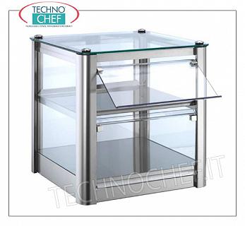Neutral counter display counters 2-PIECES STANDARD NEUTRAL WALLPAPER, 4-SIDED STEEL STRUCTURE, PLEXIGLASS PORTABLE OPERATING SIDE DOOR, suitable for Gastro-Norm 2/3 basins, Weight Kg.9, dim.mm.370x370x390h