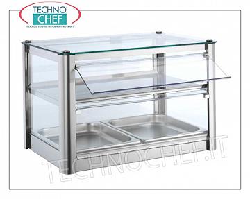 Neutral counter display counters 2-PIANO SWITCH NEUTRAL WINDOW, 4-SIDED STEERING STRUCTURE, PLEXIGLASS PORTABLE OPERATING SIDE DOOR, suitable for Gastro-Norm 1/1, Weight Kg.14, dim.mm.570x370x390h