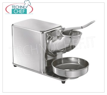 TECHNOCHEF - Professional Ice Crusher, Speed 1400 rpm, Mod.TGH Ice crusher made of stainless steel and aluminum, speed 1400 rpm, ideal for the production of ice flakes, V.230 / 1, Kw.0.3, Weight 12.50 Kg, dim.mm.400x180x350h