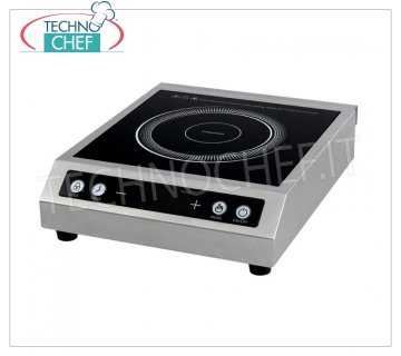 TECHNOCHEF - Tabletop Induction Plate, Inductive Surface Ø 120÷260 mm, Mod.TT350TOUCH Tabletop INDUCTION PLATE with ceramic hob, INDUCTIVE SURFACE diameter from 120 to 260 mm, 10 power levels, digital display and Touch touch controls, V.230/1, Kw.3,5, Weight 5,5 Kg, dim.mm.340x410x105h