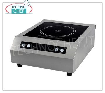 TECHNOCHEF - Tabletop Induction Plate, Inductive Surface Ø 120÷300 mm, Mod.TT500TOUCH Tabletop INDUCTION PLATE with ceramic hob, INDUCTIVE SURFACE diameter from 120 to 300 mm, 10 power levels, digital display and Touch touch controls, V.230/1, Kw.5,0, Weight 7,7 Kg, dim.mm.400x485x170h