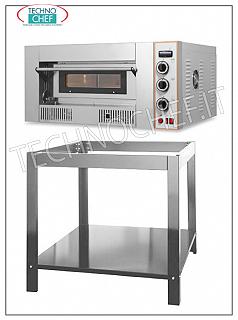 Gas pizza oven for 4 pizzas, 62x62 cm chamber, MECHANICAL controls, Gas pizza oven for 4 pizzas, 1 chamber mm. 620x620x155h, refractory top, thermal power 13.2 Kw, external dimensions mm. 1000x920x475h