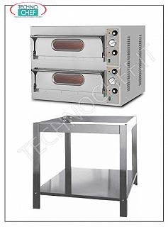 Forni pizza monoblocco elettrici Linea BASIC con piano cottura in refrattario e camera in lamiera 