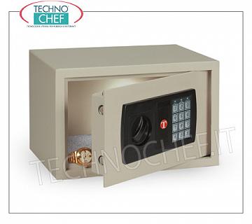 Safes for hotel rooms Safe for furniture, with digital electric lock, sound and visual signals, capacity 9.5 litres, weight 7.5 kg, dim.mm.200x310x200h