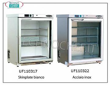 TECHNOCHEF - Freezer-Freezer Cabinet 1 glass door, lt.140, temperature -15°/-25°C Freezer-Freezer Cabinet 1 glass door, roll bond, temp.-15°-25°, lt.140, white skinplate