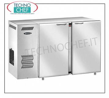 Refrigerated tables for bars Multi-purpose refrigerated backboard, 2 stainless steel blinds, ventilated, + 2 ° + 8 °, V 230/1, kW 3,81, dim. Mm 1350x540x850h.