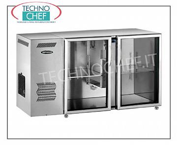 Fridge bars for bar Refrigerated multi-purpose refrigerator, 2 glass doors, ventilated, temp + 2 ° + 8 °, stainless steel / stainless steel