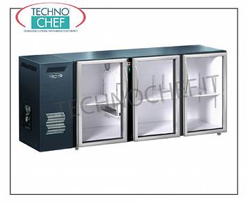 Fridge bars for bar Refrigerated multi-purpose refrigerator, 3 glass doors, ventilated, temp + 2 ° + 8 °, east / int skinplate