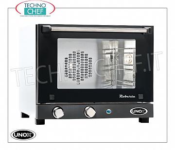 UNOX - Electric Convection Oven mod. XF003 ROBERTA, 3 Trays 34.2x24.2 cm Electric CONVENTION OVEN UNOX-MICRO Line, Mod. ROBERTA for GASTRONOMY and PASTRY, capacity 3 TRAYS of mm. 342x242, version with MANUAL CONTROLS, V.230 / 1, Kw. 2,7, Weight 16 Kg, dim.mm. 480x523x402h