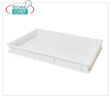 Pizza dough loaf boxes, white colour, dim. 60x40x7h cm Stackable pizza loaf box, in food-grade polyethylene, white colour, dim.mm.600x400x70h