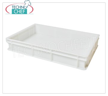 Loaf-dough pizza box 60x40x10h cm, White color Pizza dough loaf-holder box, stackable in food-grade polyethylene, White color, dim.mm.600x400x100h