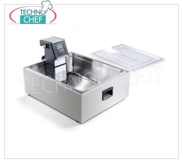 STAINLESS STEEL GN 2/1 Gastro-Norm 2/1 stainless steel tank with lid, capacity 57.5, Weight 16 Kg, dim.mm.650x530x230h