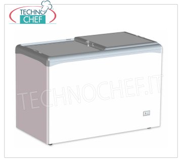 Technochef - Well Freezer, Blind Doors, lt. 284, Static, Temp. -25 ° / -18 ° C, mod.VIC330CCS Horizontal well freezer, 2 blind sliding doors, capacity lt. 284, temperature -25 ° / -18 ° C, static refrigeration, Gas R290, V.230 / 1, Kw / 24h.1,23, Weight 60 Kg, dim .mm.1252x651x865h