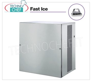 ICE MAKER FAST ICE with VERTICAL CUBES of 400 Kg / 24 hours without DEPOSIT, Mod.VM900 FAST ICE ice maker with vertical cubes, max yield 400 Kg / 24h, to be combined with container for ice storage, water cooling, V.230 / 1, Kw 3.00, Weight 113 Kg, dim.mm.770x550x805h