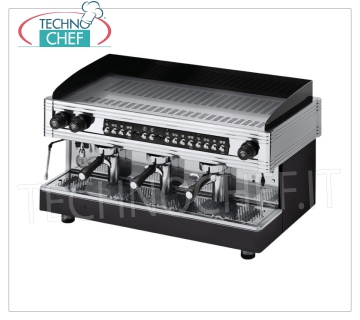 WEGA - 3 Groups Espresso Coffee Machines, Professional for Bars, Automatic, Orion Gold Line, Mod. EVD30G Professional Espresso Coffee Machine for Bars, Automatic with 3 groups, Brand WEGA, volumetric coffee dosage, 17 lt boiler, 2 steam wands, Hot Water, V.230/3-400/3+N, Kw.5,3 /5,8,Weight 104 Kg,dim.mm.960x545x515h
