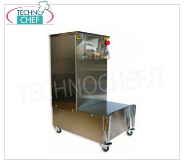 Dough rounders: Pizza, Piadina, Bread, Sizes from 30 to 90 gr, Automatic, with support surface for Balls containers Dough ROUNDER: pizza, piadina, bread, SIZES from 30 to 300 grams, with TEFLON-COATED aluminum auger, support surface for loaf containers, V.380/3, Kw 0.37, Weight 47 Kg, dimensions mm 390x580x850h
