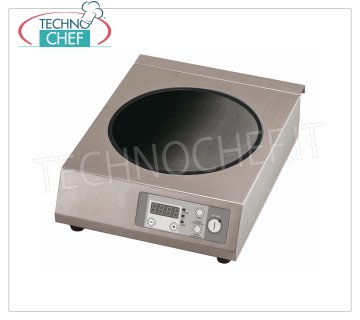 Technochef - INDUCTION PLATE for WOK, Ø 300 mm, Mod.ICW35-S INDUCTION WOK table, USEFUL SURFACE: DIAMETER 300 MM, Kw. 3,5, V. 230/1, external dimensions 335x425x135h